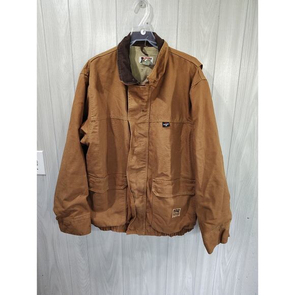 Bulwark FR Jacket Men Large Brown Fire Flame Resistant Canvas Heavy Duty Chore - Picture 1 of 11